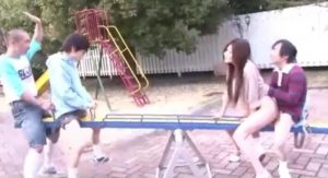 Japanese Mom And Son Seesaw Game